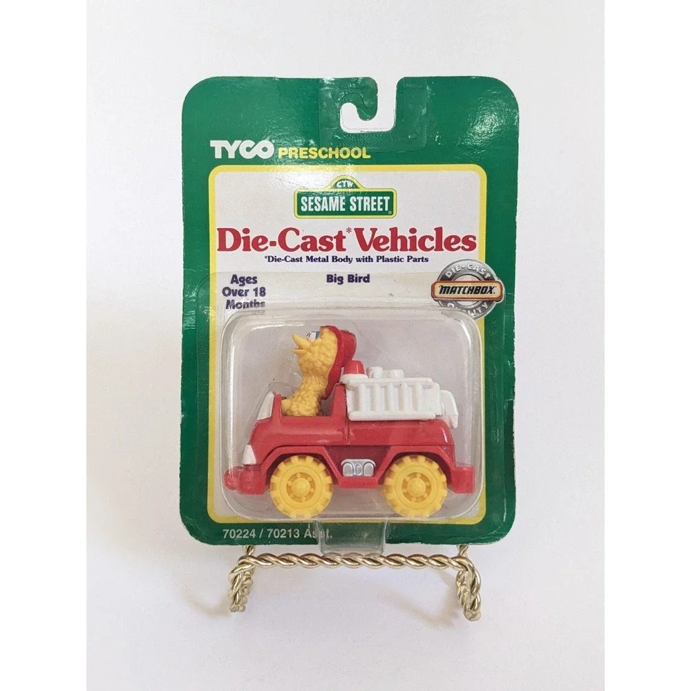 Vintage 1996 Tyco Sesame Street Big Bird Fire‎ Engine Die-Cast Vehicle MOC NIP